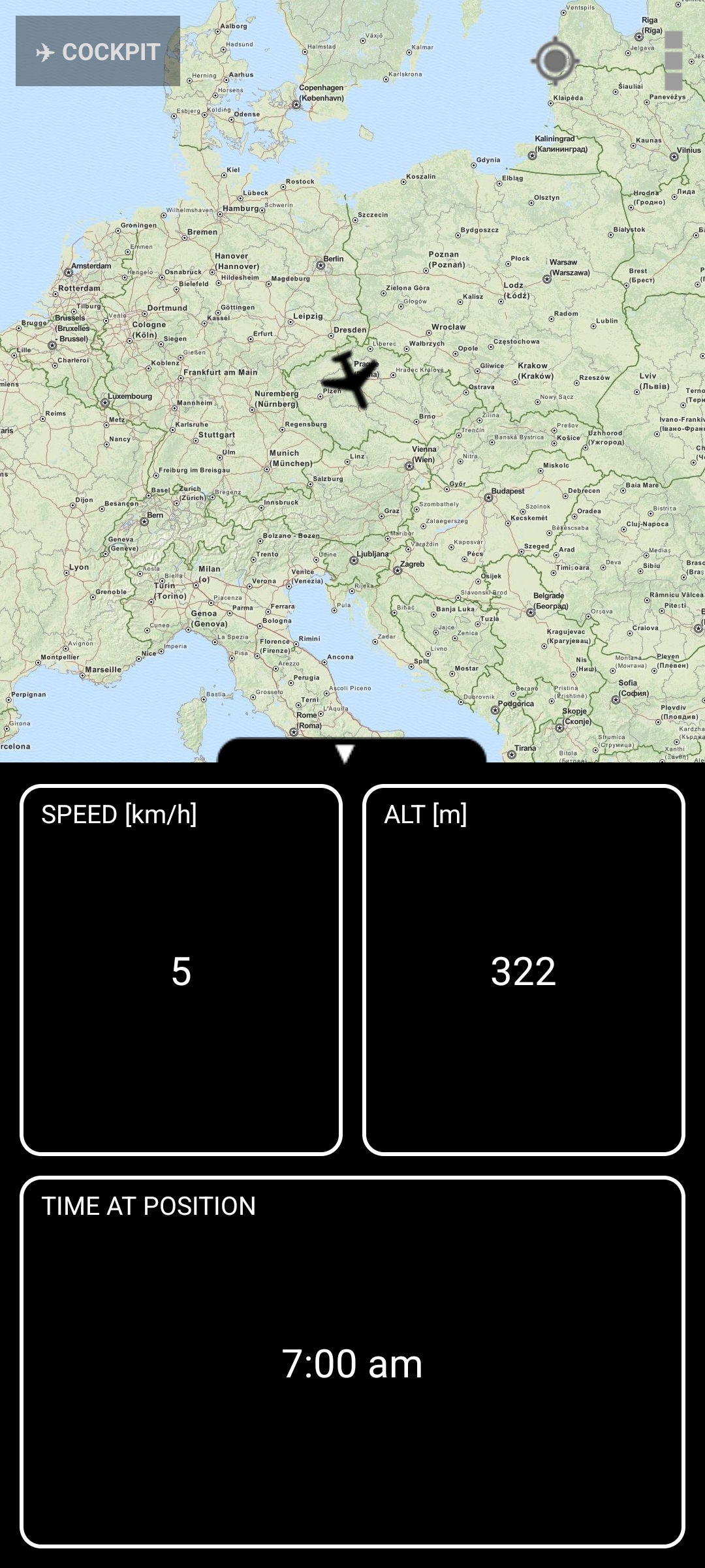 Map view with flight data